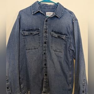 Men's blue chambray shirt - L